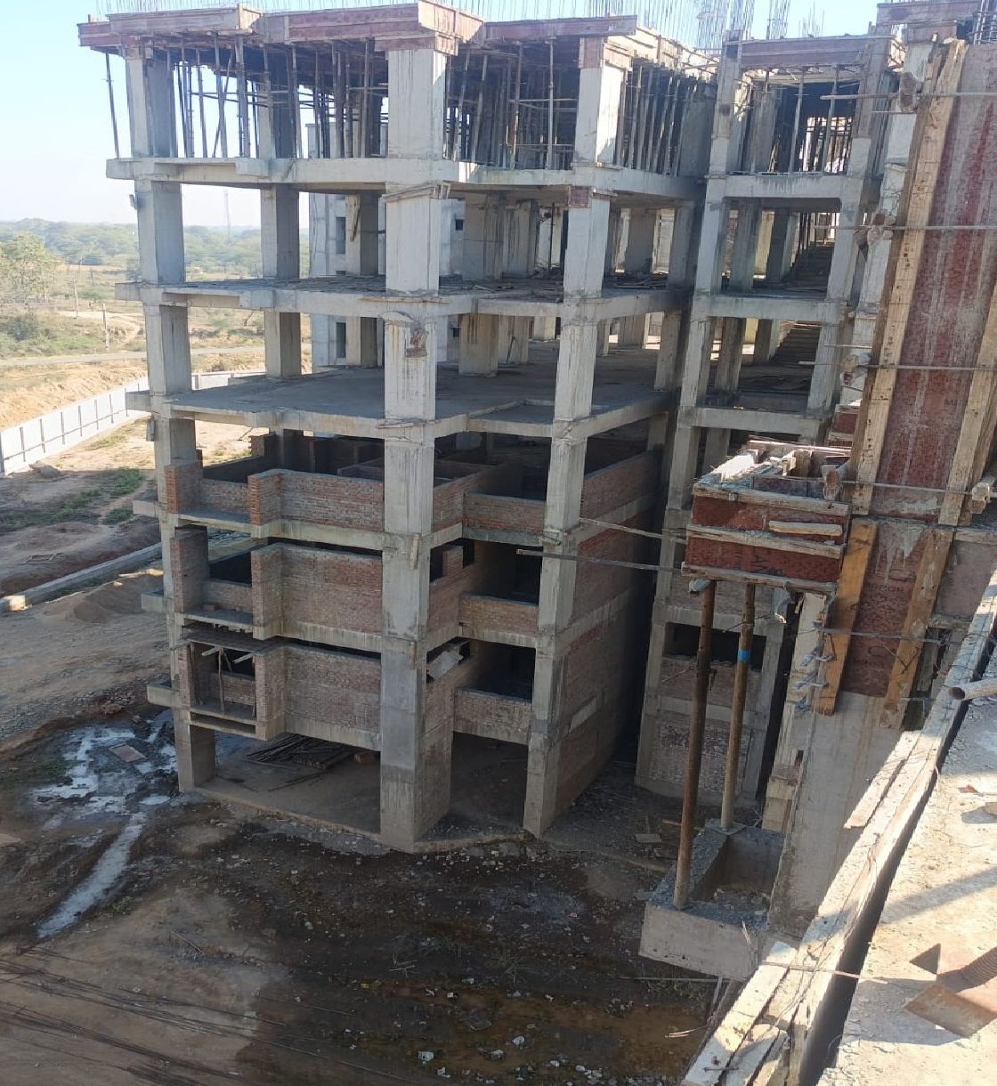 Police housing at Khalal, structure in progress